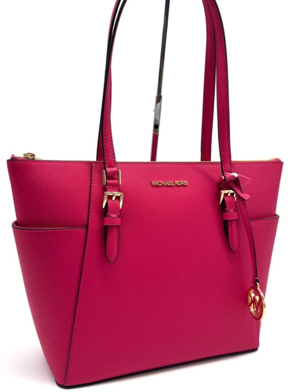 Michael Kors Large Charlotte Tote Bag Electric Pink